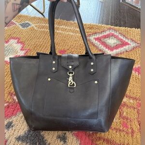 Vintage y2k black leather Abercrombie & fitch tote bag